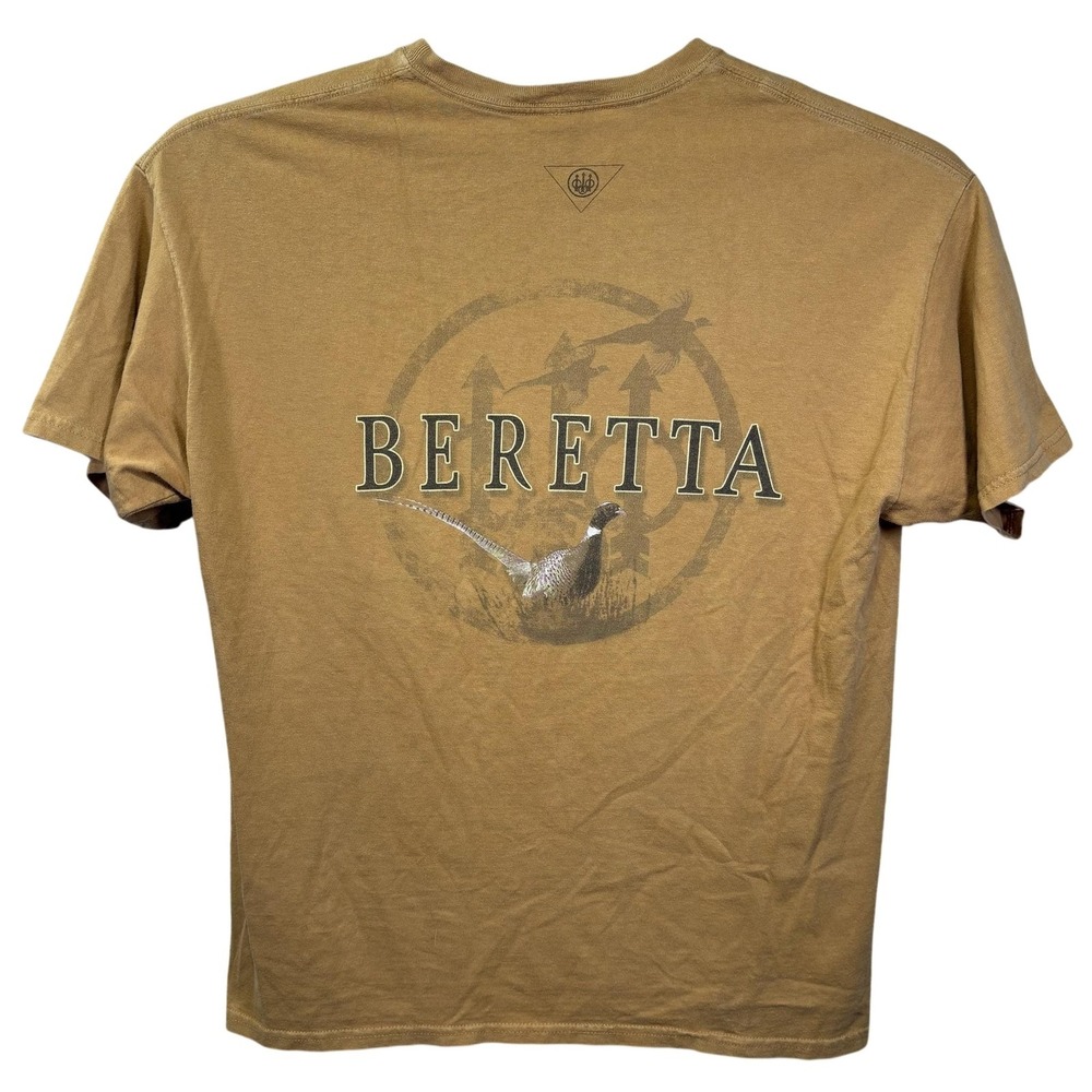 Beretta Shirt Mens XL Brown Pheasant Graphic Tee Hunting Outdoor Shooting Sports